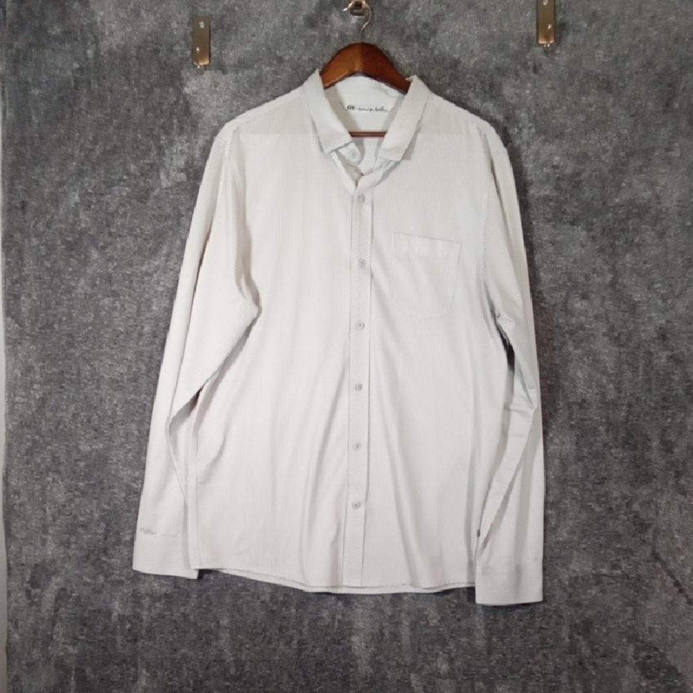 Travis Mathew Button Down Casual Mens Shirt Long Sleeve Lightweight Size Xl